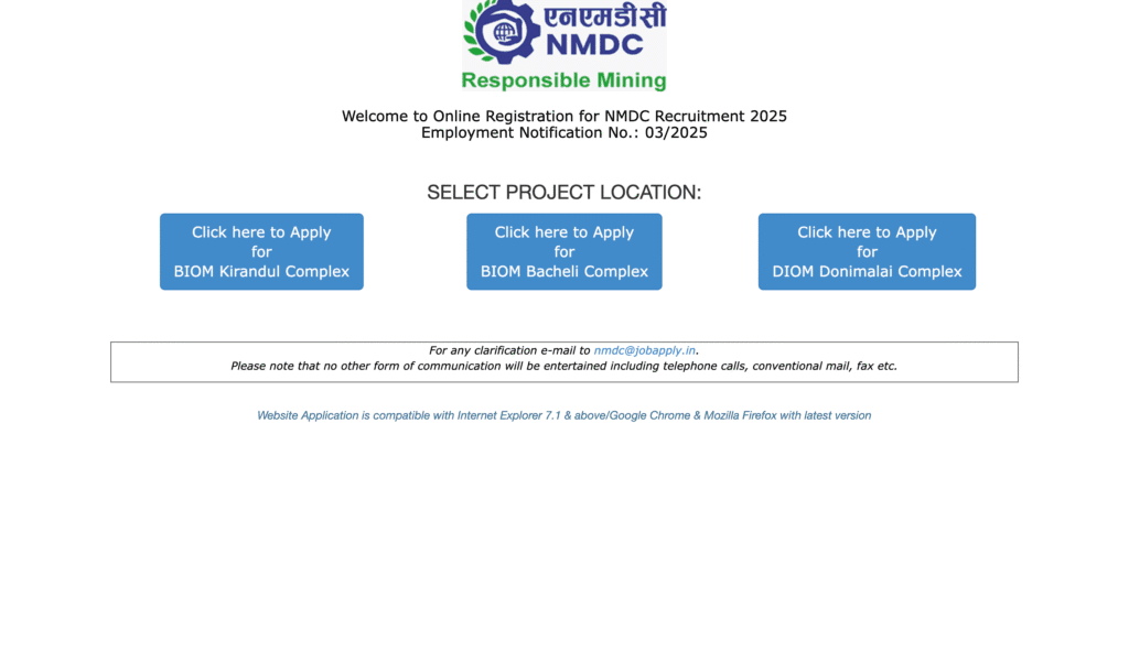 NMDC Recruitment 2025 Apply Online